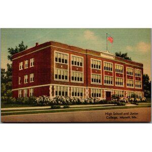 Postcard, Vintage,Monett, Mo, High School & Junior College Bldg, 1928,